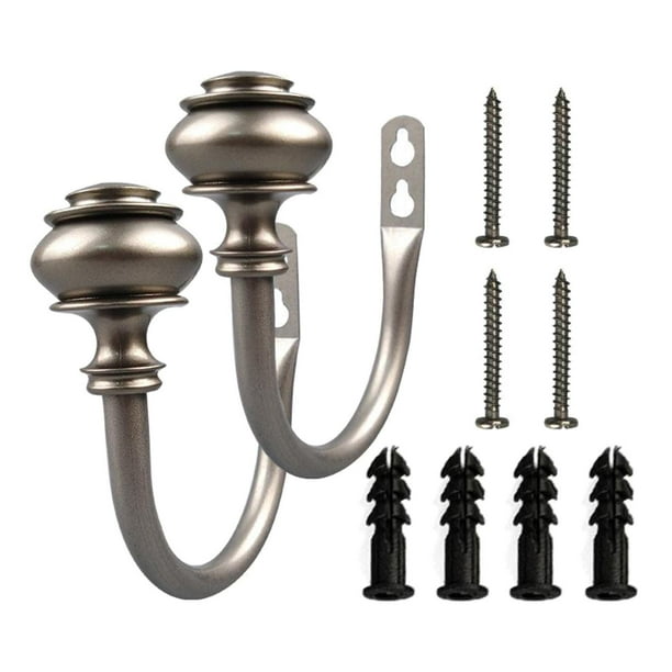 1 Par De Barras Soportes Para Cortinas Gris Sunnimix Ganchos de amarre para cortinas