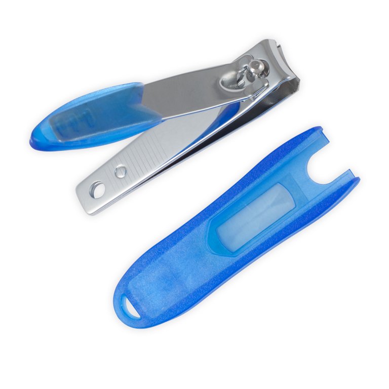 Foot Nail Clippers with Nail Catcher, Blue - Made in Germany