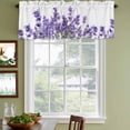 thumbnail image 3 of Spring Purple Lavender Curtain Valances for Windows, Kitchen Valance Window Treatments Panel 2 Pack, Pastoral Botanical Floral Botanical Rod Pocket Short Curtains for Bathroom Bedroom 54 x 18 Inch, 3 of 8