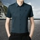 thumbnail image 1 of Camisa de manga corta para hombre Camisa de vestir de manga corta para hombre de secado rápido, camisas de carga, tops de solapa casual, ropa de oscuro Fernando  camisa de rayas, 1 of 8