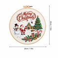 thumbnail image 2 of Christmas Beginners Embroidery Kit for adults , DIY Cross Stitch Set with Pre-Printed Fabric Hoop Floss Needles, christmas crafts, D, 2 of 4