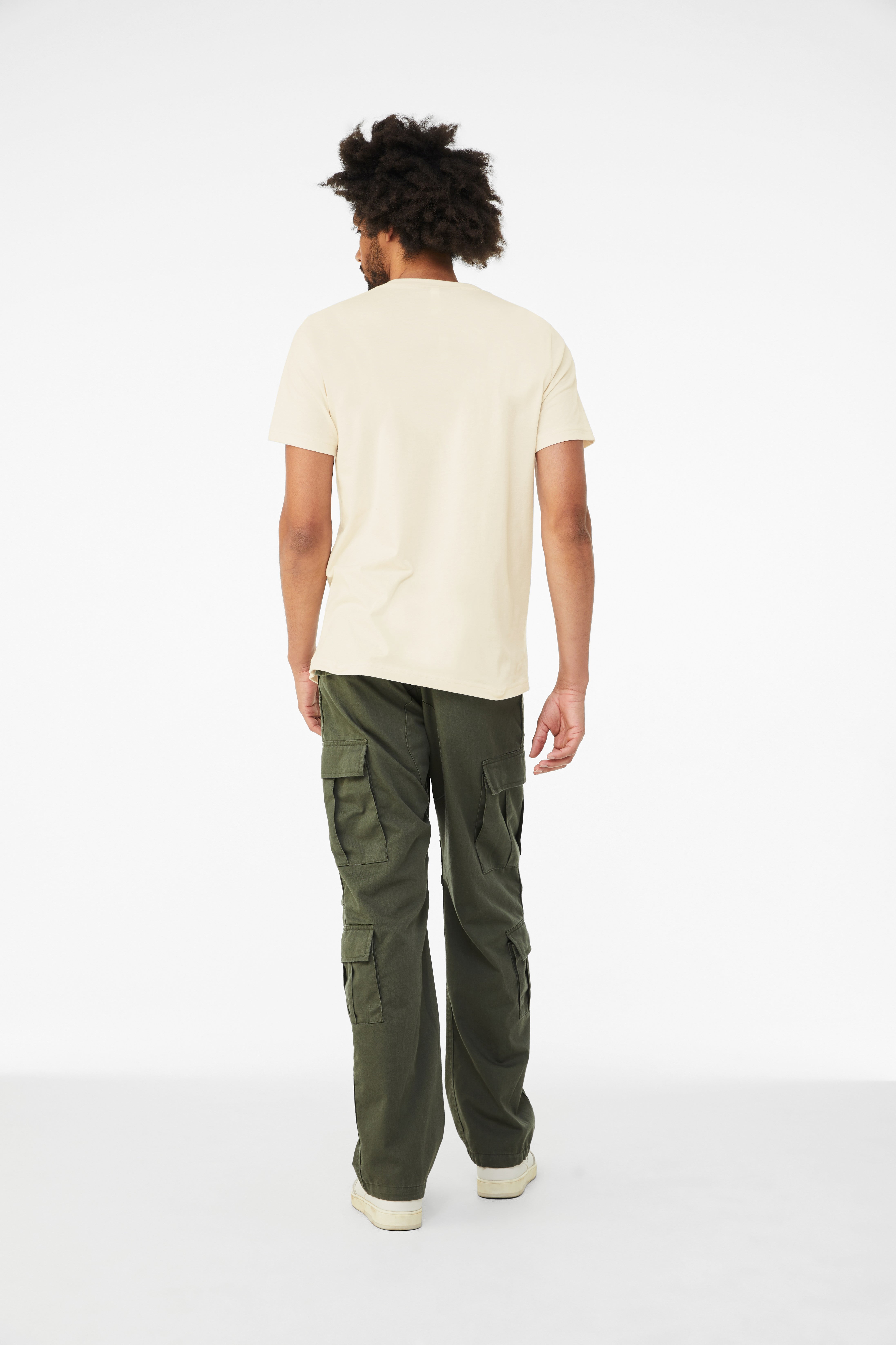 BELLA+CANVAS Adult V Neck Personalized T-Shirt, Create your own Designs, Natural, Medium, Unisex