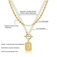 thumbnail image 2 of TINGN Layered Gold Necklaces for Women 14K Gold Plated Paperclip Chain Letter Pendant Necklaces, 2 of 5
