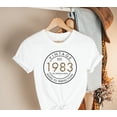 thumbnail image 2 of Vintage 1983 Birthday Shirt, Leopard Vintage 39th 100% Cotton Top Tee Funny Letter Print Graphic O Neck Mama Mother Tshirt y2kL Gao Jinjia LED, 2 of 2