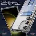 thumbnail image 3 of SaniMore for Samsung Galaxy S23 Plus Clear Case, Anti-yellow Transparent Backplane with Back Card Holder Metal Rotating Ring Bracket Shockproof Corners Sim Lightweigh, Black, 3 of 8