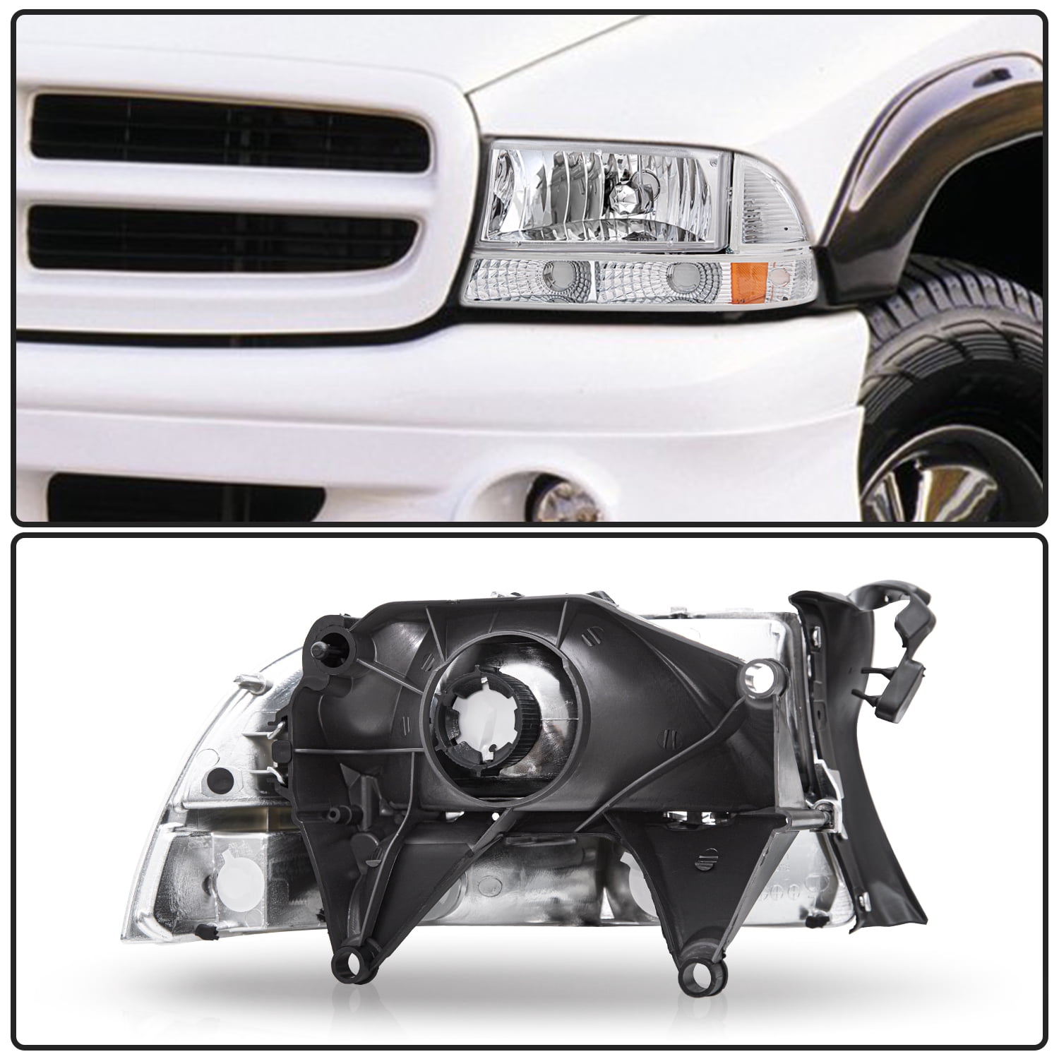 LH&RH For 1998-2003 Dodge Durango Headlamp For 1997-2004 Dodge Dakota Headlights