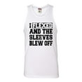 thumbnail image 1 of Adult I Flexed And The Sleeves Blew Off Funny Gym Workout Sleeveless Tank Top Cotton T-Shirt, 1 of 1