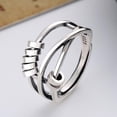 thumbnail image 2 of Sterling Silver Anti Anxiety Rings For Women Fidget Beads Spinner Band Open Adjustable Stacking Spinning Worry Stress Relief Ring with Beads Jewelry Farthers Day Gifts from Daughter, 2 of 6