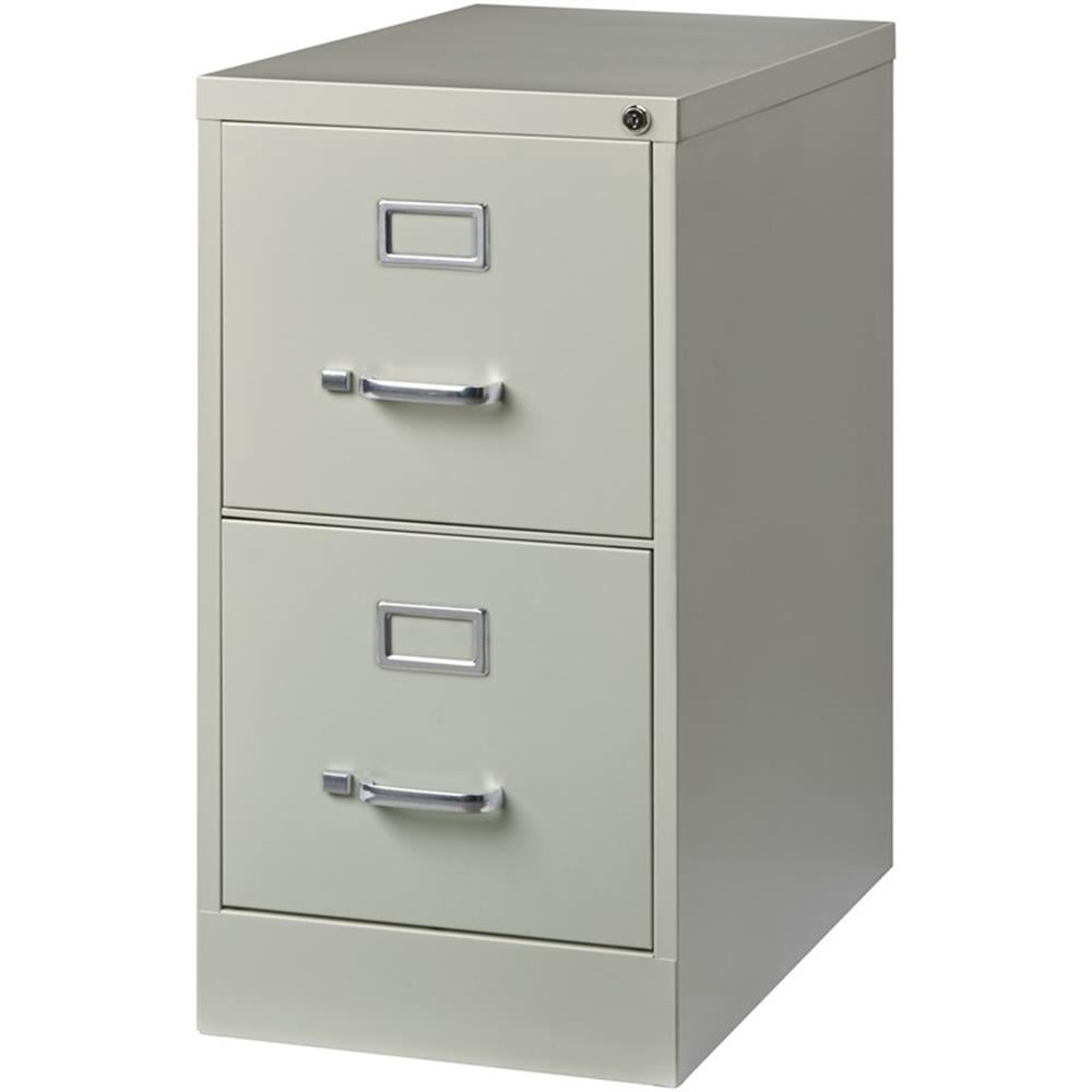 Kingfisher Lane Metal 2 Drawer Letter Width Vertical Filing Cabinet Light Gray