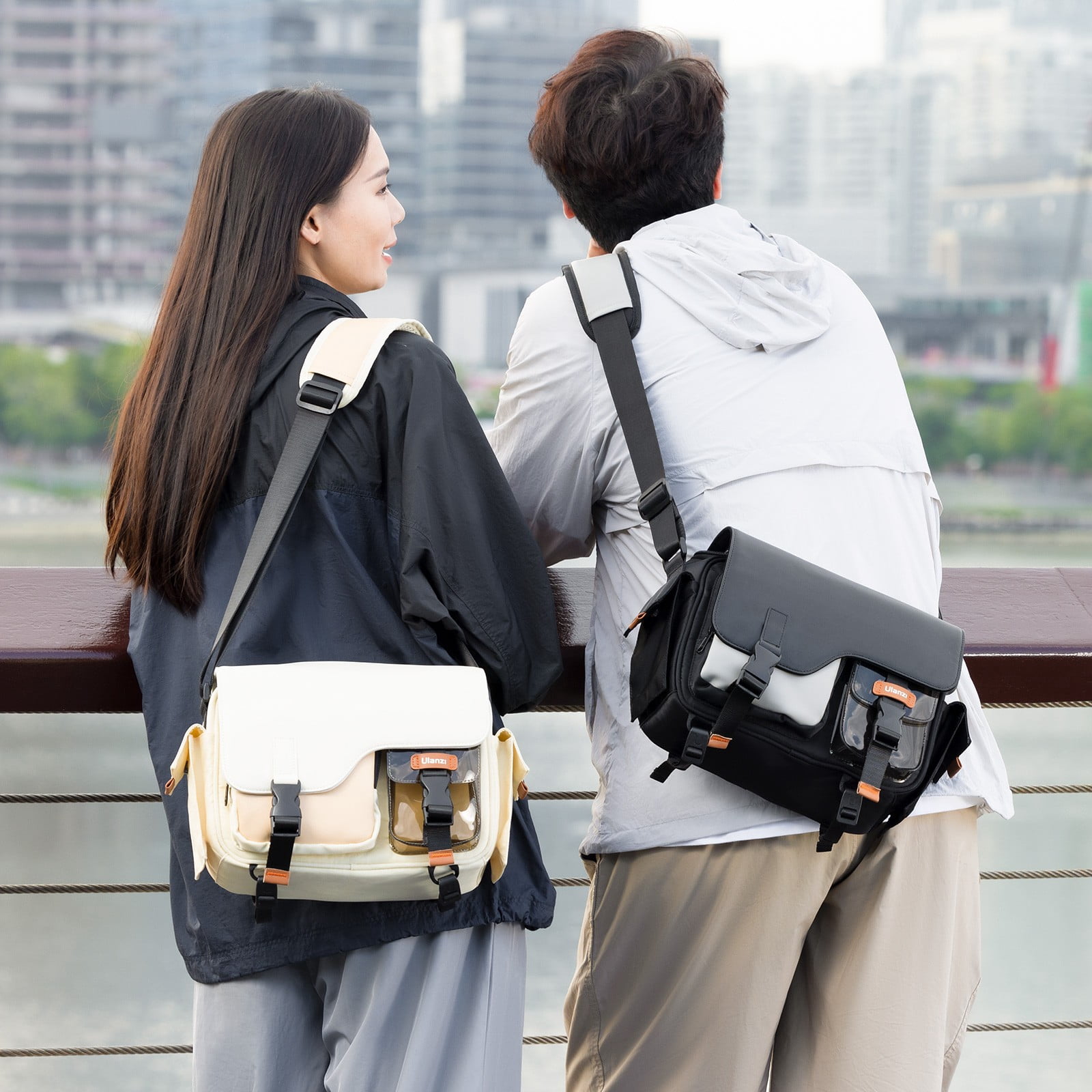 Ulanzi MS12 Camera Shoulder Messenger Bag – Waterproof Urban Crossbody Laptop & Travel Bag with Adjustable Strap, Quick Access Buckle, and Protective Dividers (5.6L Capacity)
