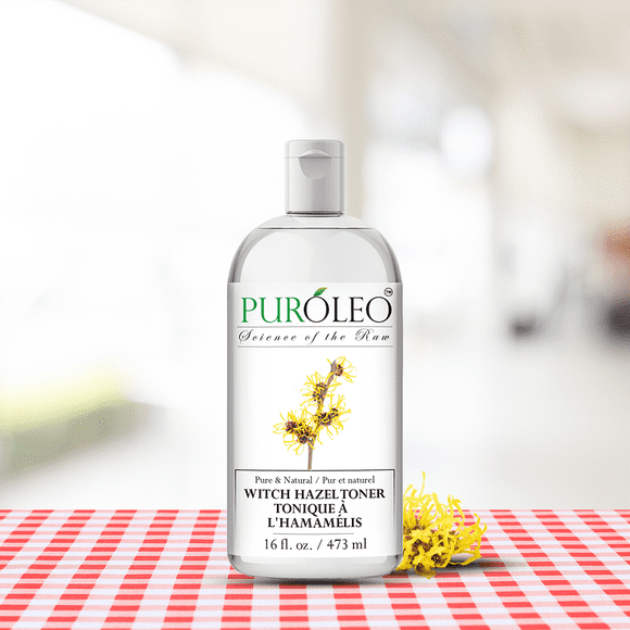 PUROLEO Witch Hazel Toner 16 Fl Oz/473 ML (Packed in Canada) Refresh and Revitalize Your Skin with | Premium Bottle | Luxury Skin Care Toner | Facial Toner for Postpartum & Skincare
