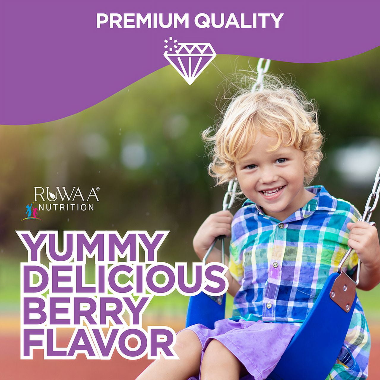Ruwaa Nutrition Kids Elderberry Gummies with Zinc and Vitamin C Immune Support 90 Capsules with Box