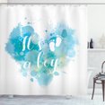 thumbnail image 1 of Ambesonne Blue Shower Curtain, Its a Boy Grunge, 69"Wx84"L, Turquoise and Blue, 1 of 3