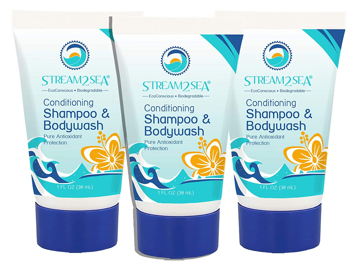 3-in-1 Conditioning Shampoo & Body Wash - Reef Safe, All Natural & Organic Camping Shampoo & Liquid Soap - Skin & Hair Care for Men & Women - Sulfate ...