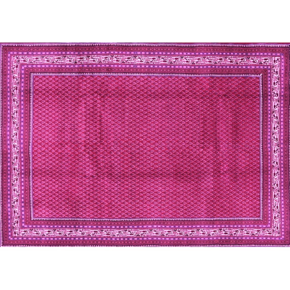 Ahgly Company Indoor Rectangle Persian Pink Traditional Area Rugs, 7' x 10'