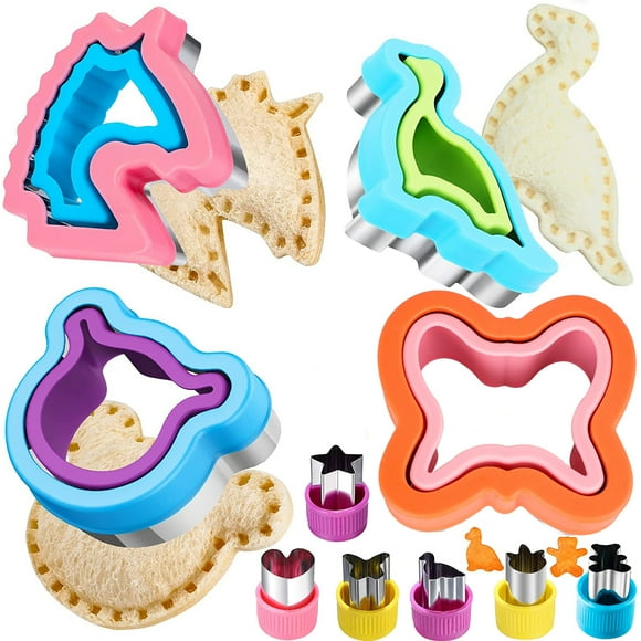 APPIE Sandwich Cutter and Sealer Set for Kids, Decruster Sandwich Maker Holiday Heart Cookie Cutters Fruit Vegetable Cutter Shapes for Boys & Girls Bento Lunch Box