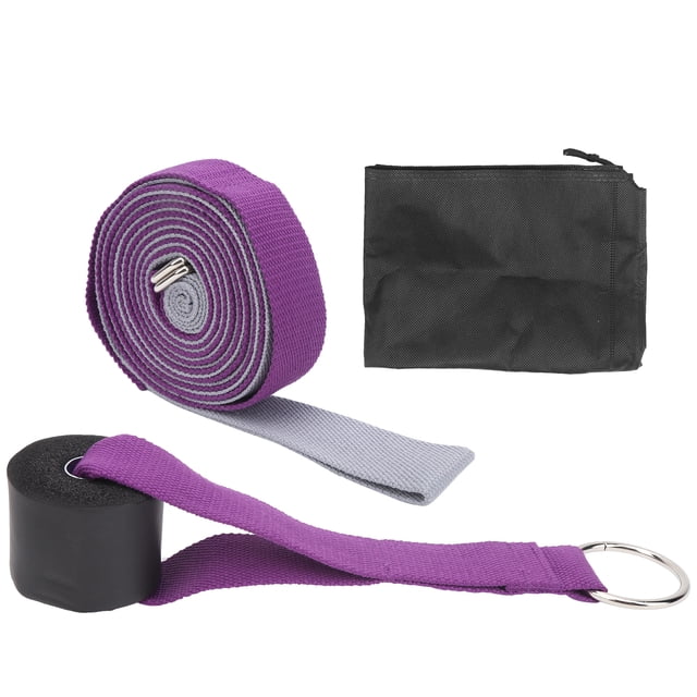 Cinturón de estiramiento de piernas para yoga, pilates, ligamentos, baile, correa de tracción, entrenador de caballos de una palabra, gris y morado