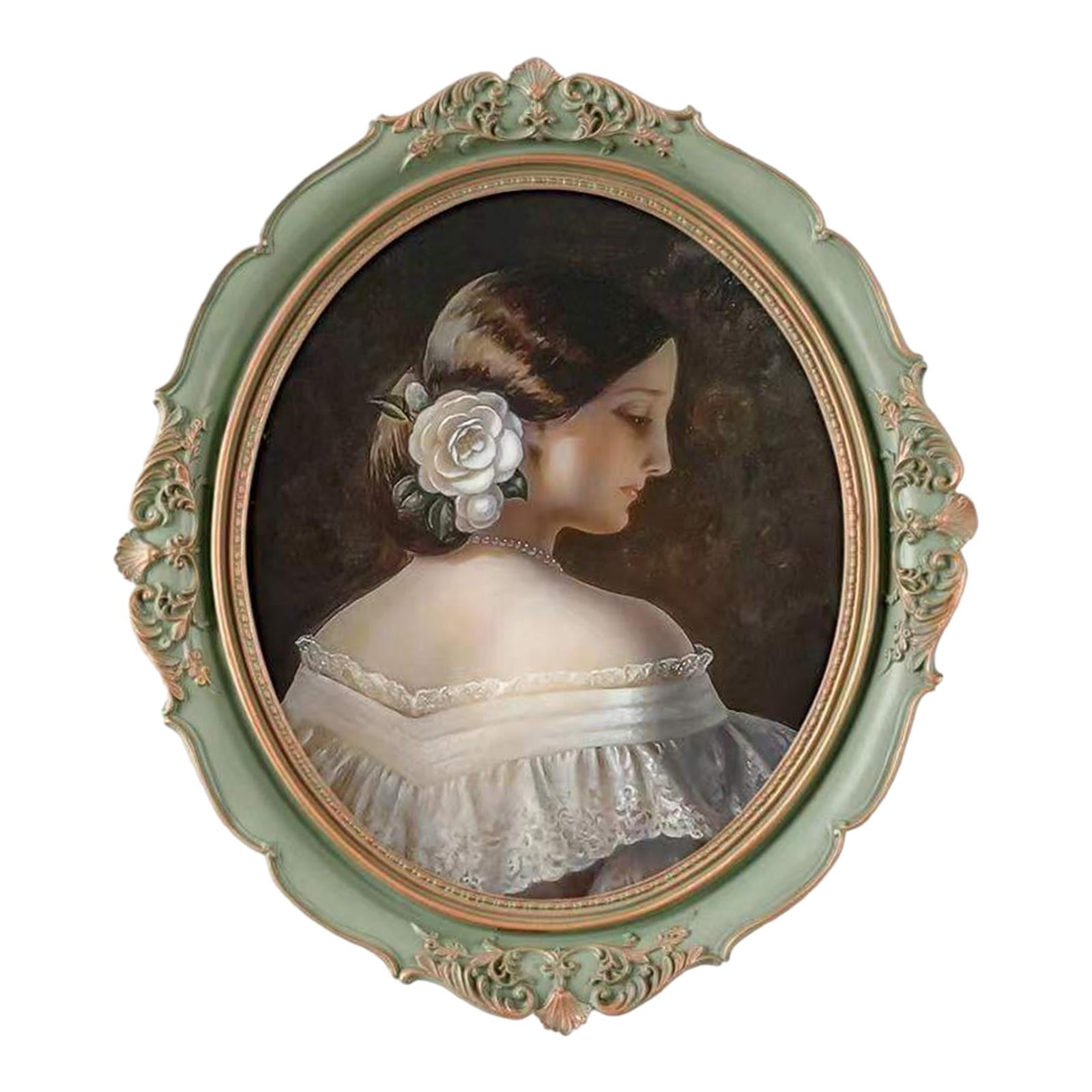 Old Fashioned Vintage Style Oval Picture Frame Tabletop and Wall