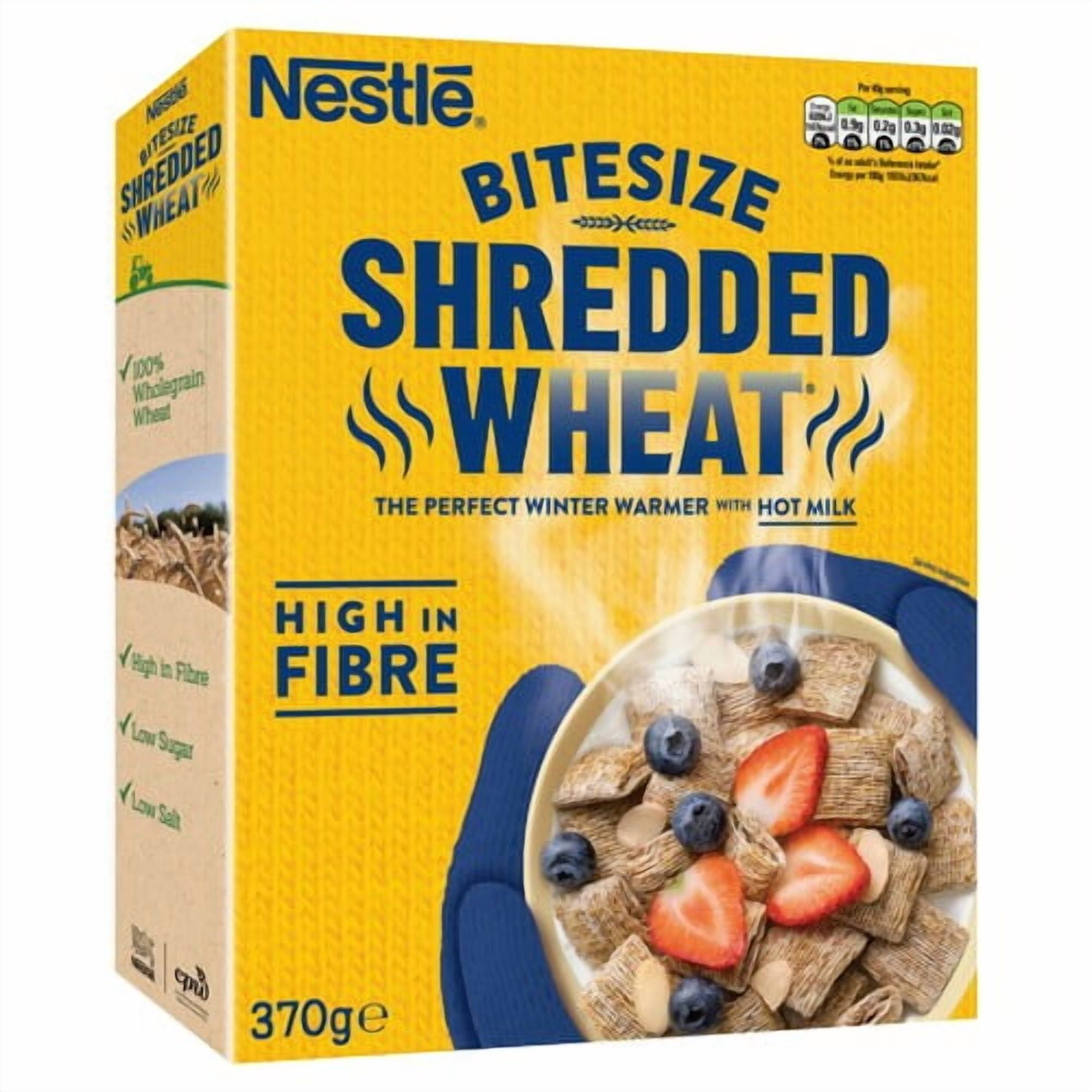 Shredded Wheat Bitesize Breakfast Cereal 370g, British Import (Pack of 3)
