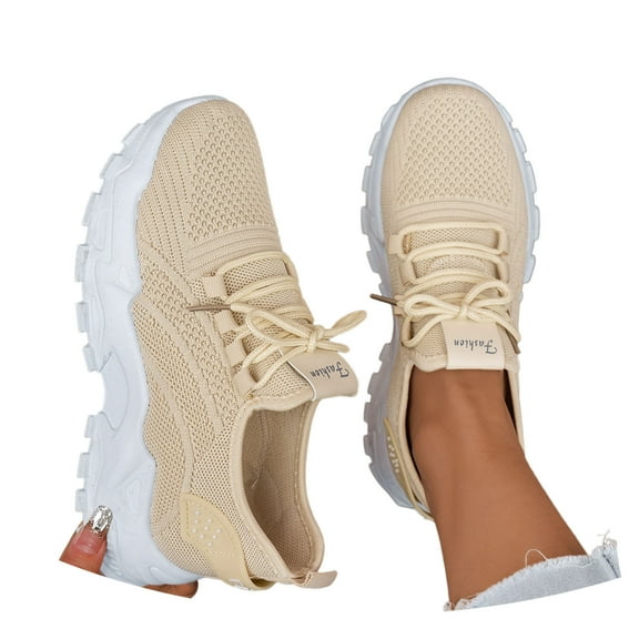 Comfortable Women's Sneakers - Breathable Mesh Design for Everyday Use Soft Bottom and Round Head Style