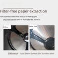 thumbnail image 4 of Taza de filtro de café de acero inoxidable 304, doble capa, portátil, plegable, para colgar en la oreja, filtro de papel antigoteo, 4 of 4