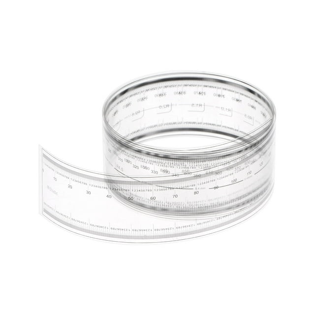 Unique Bargains Film Flexible Ruler 90cm 0.1mm Scale with R Angle & Width Lines PET Plastic Folding Straight Ruler