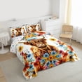 thumbnail image 3 of Castle Fairy Teens Boys Girls Brown Highland Cow 3 Pieces Queen Comforter Set,Rustic Farmhouse Animal Ultra Soft Bedding Sets,Floral Flowers Vintage Aesthetic Bedding Comforter Set Breathable, 3 of 8