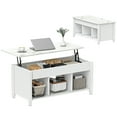 thumbnail image 1 of HOMCOM Lift Top Coffee Table with Storage, Modern Center Table, White, 1 of 10