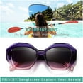 thumbnail image 2 of FEISEDY Retro Cateye Sunglasses Women Oversized Vintage Cat Eye Shades UV400 Lenses B2817, 2 of 6