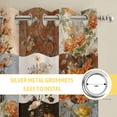 thumbnail image 6 of Floral Patchwork Kitchen Curtains Window Panels, Vintage Country Geometric Flower Insulated Window Treatment Curtain, Grommet Curtains for Bedroom/Living Room/Bathroom, 2 Piece 52"Wx63"L, 6 of 8