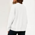 thumbnail image 6 of qolati Womens Casual V Neck Sweatshirt Oversized Fleece Long Sleeve Shirts Lightweight Loose Drop Shoulder Solid Pullover Tops White XL, 6 of 6