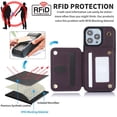 thumbnail image 2 of Decase Crossbody Wallet Case with Credit Card Holder Stand for iPhone 14, RFID Blocking Design,with Wrist Strap Rugged Shockproof PU Leather Case Cover, purple, 2 of 8