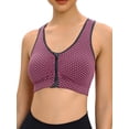 thumbnail image 5 of FUTATA Women's Front Zipper Sports Bras High Impact Support Padded Racerback Yoga Running Gym Workout Bras Tops,Size S-2XL, 5 of 6