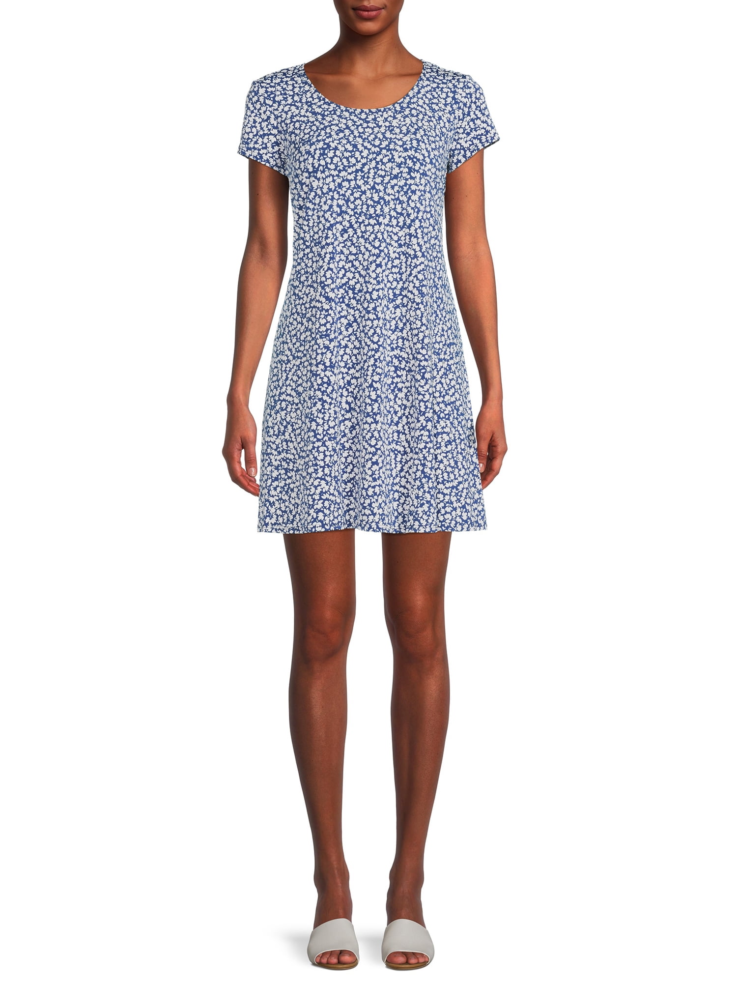MSK Women's Print Swing Dress with Short Sleeves