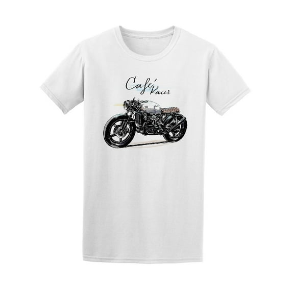 Cafe Racer Motorcycle T-Shirt Men -Image by Shutterstock, Male Medium