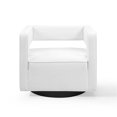 thumbnail image 5 of Pemberly Row Modern Performance Velvet Swivel Armchair in White, 5 of 9