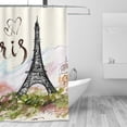 thumbnail image 5 of Shower Curtain Fantastic Eiffel Tower Paris Romantic France Printing Waterproof Fabric Bathroom Curtain Set 72x72 Inch with 12 Hooks Home Decoration, 5 of 6