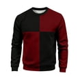 thumbnail image 6 of Babcutegg Mens Outfit 2-Piece Color Block Crewneck Sweatshirt and Jogger Pants Casual Active Set Red Size S, 6 of 6