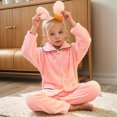 thumbnail image 2 of Gibobby Toddler Baby Girl Clothes 1T 2T 3T 4T 5T Fall Winter Outfits Contrast Color Long Sleeve Sweatshirt + Pants Sets(4-5 Years,Pink), 2 of 4