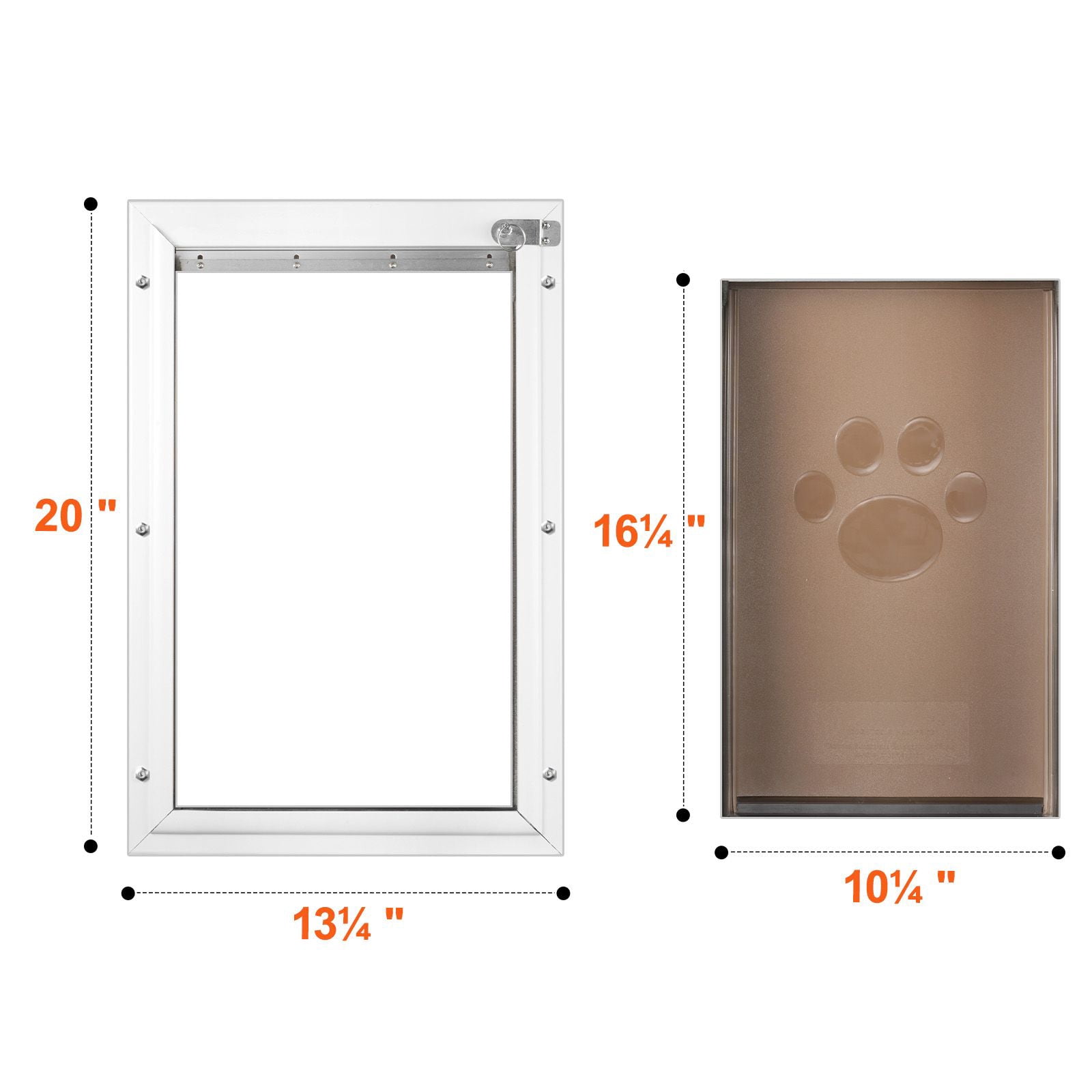 Flap Pet Door with Aluminum Alloy Frame, Frosted PVC Door, Magnetic Closure, Locking Mechanism, for Dogs Cats Indoor Outdoor