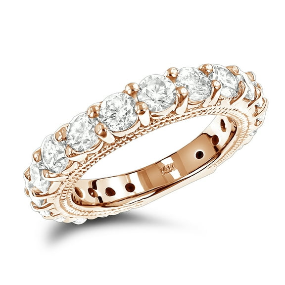 Ladies Thin 14K Unique Natural 1.9 Ctw Diamond Engagement Band For Her (Rose Gold Size 6)