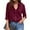 1# Wine, variant on Womens Cotton Linen Button Down Shirts Loose Fit Long Sleeve Collared Blouse Casual V Neck Tops Outfits S-3XL Brown S