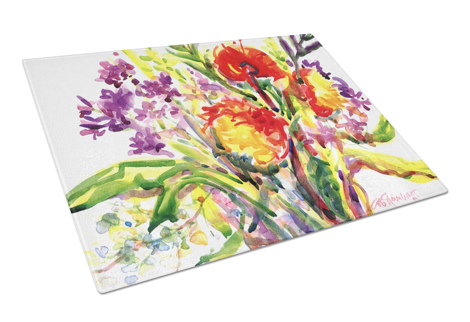 Caroline's Treasures Flower Glass Cutting Board Large