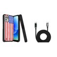 thumbnail image 1 of BD Dual Cover Designed for Moto G Power 5G 2023 Case (USA American Flag) Shockproof Protector Armor Case with Digital LED Display Fast Charging USB-C to USB-C Cable (3.3 Feet), 1 of 4