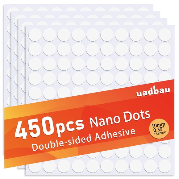 Masilla para museos Sticky Dots uadbau, 450 unidades, 10 mm, extraíble, transparente