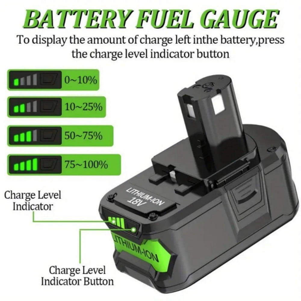 2Packs 8.0Ah Battery Compatible with Ryobi 18V Battery P108 P102 P103 P104 P105 P107 P109 P122 P145 Replacement 18 Volt Ryobi Battery