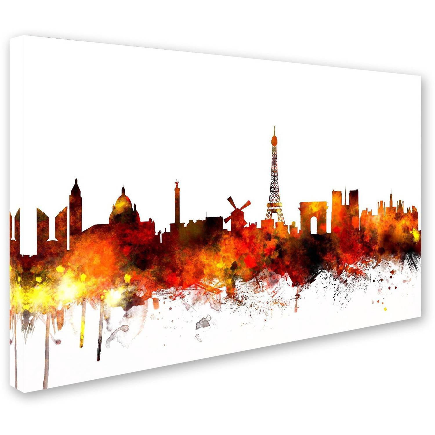Trademark Fine Art "Paris France Skyline II" Canvas Art by Michael Tompsett