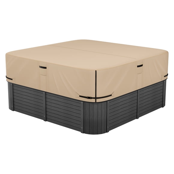 VEVOR Outdoor Hot Tub Cover 90 x 90 x 20 Inch Weatherproof and Waterproof Brown