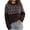 #10Brown, variant on Womens Nordic Patterned Sweater Round Neck Cozy Knit
