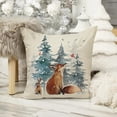 thumbnail image 5 of Winter Wonderland Decorative Throw Pillow Covers 18x18 Set of 4, Snowy Forest Cardinal Red Bird Deer Fox Rabbit Cushion Case Decor, Farmhouse Christmas Holiday Seasonal Home Decor for Couch PC, 5 of 5